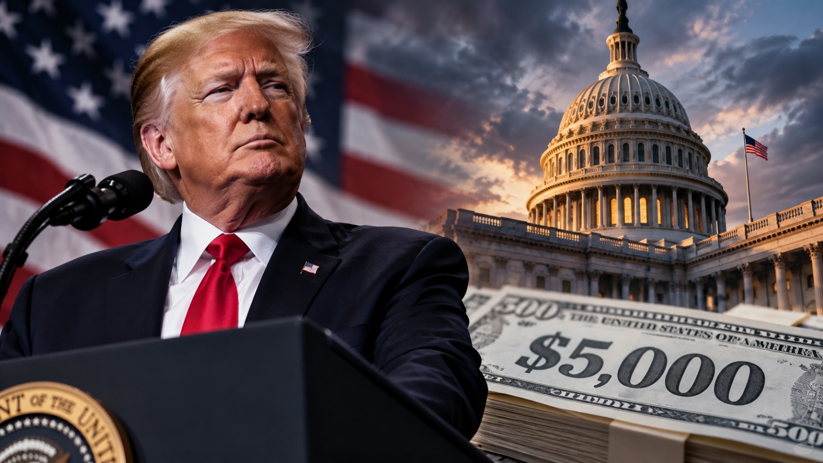 President Donald Trump promises to pay each American adult $5,000 if his Republican Party retains control of both chambers of the US Congress in the November 3 midterm elections.